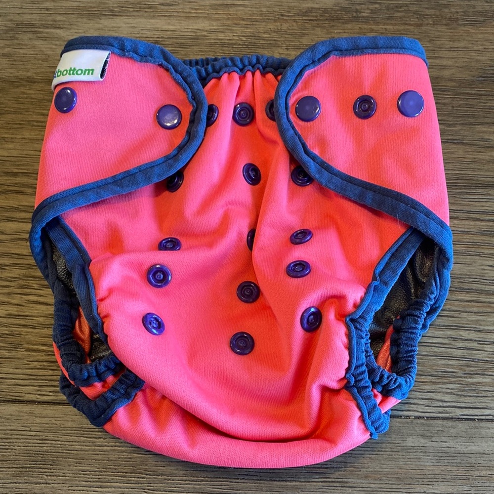 Best Bottom Coral/Pink and Blue Diaper Cover one size